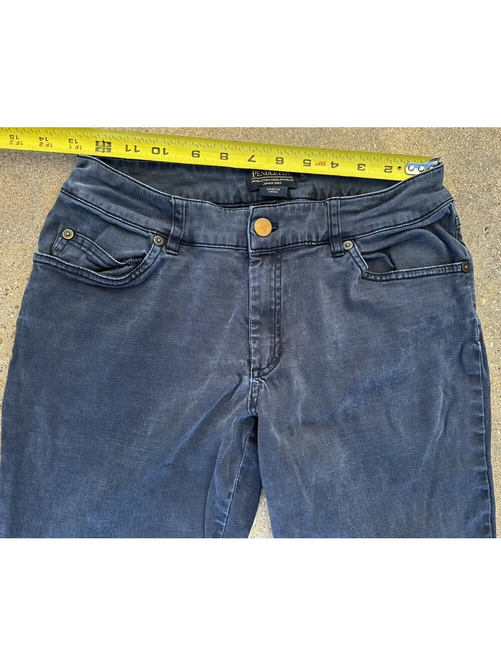 PENDLETON Jeans Womens 2 Blue Cloth Slim Fit Pants Cowgirl Style 26W Measured